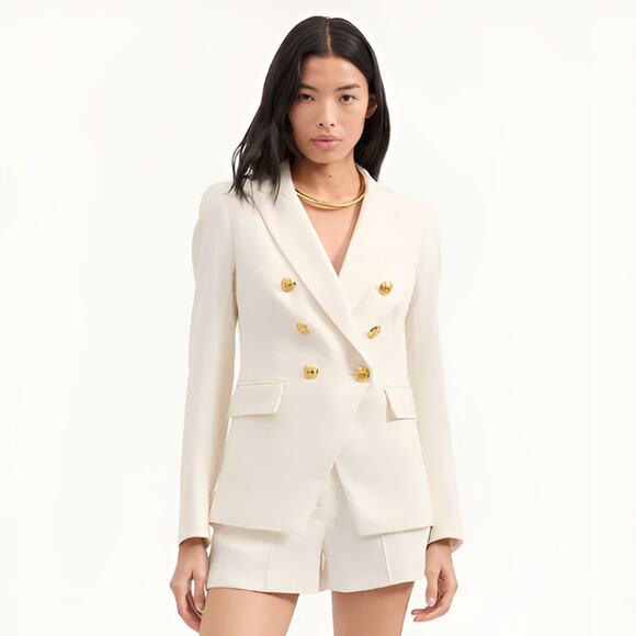 Veronica Beard Jackets & Blazers - Veronica Beard Womens Career Miller Dickey Linen Double Breasted Blazer Jacket